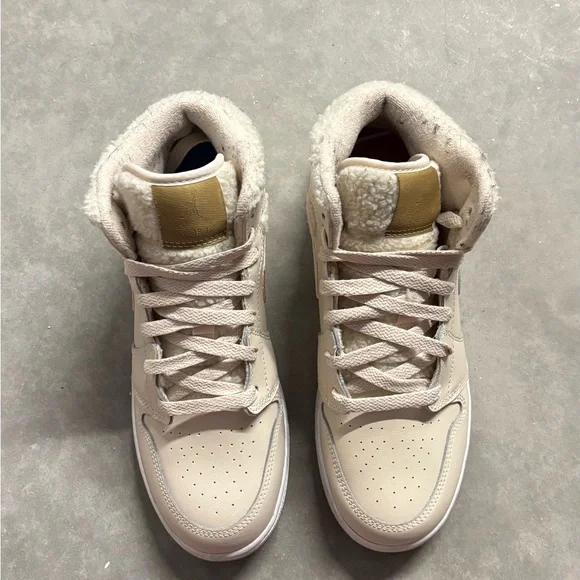 $250 Nike Air Jordan Mid Utility Fleece in Beige